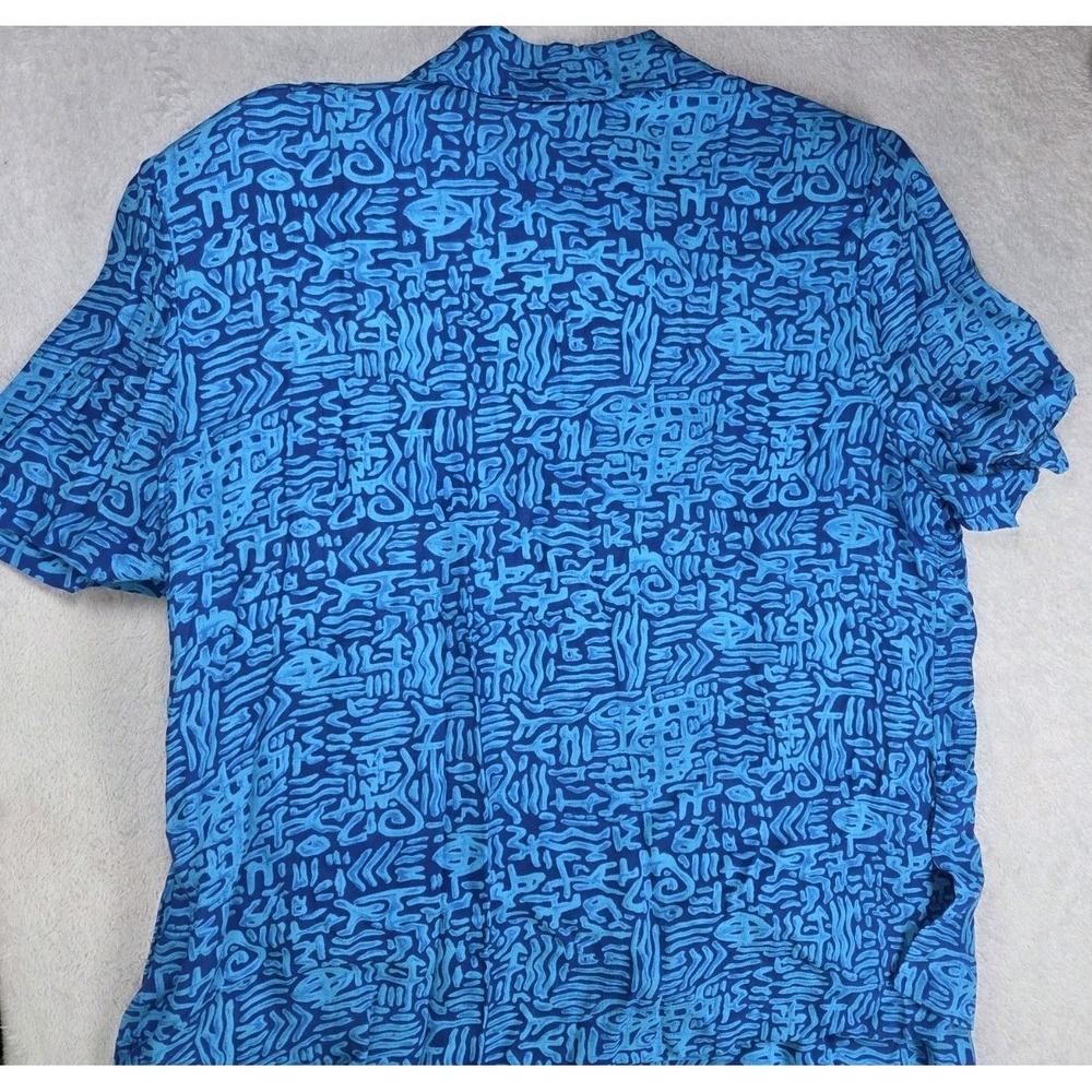 Melissa Harper MHM 2 Pc Rayon Dress Jacket Set Blue Geometric Print Women's 14 - Picture 3 of 12